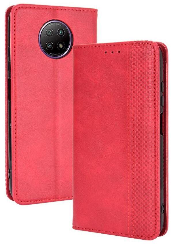 Чехол книжка на Xiaomi Redmi Note 9T (карманы для карт) Red (20150-2D)