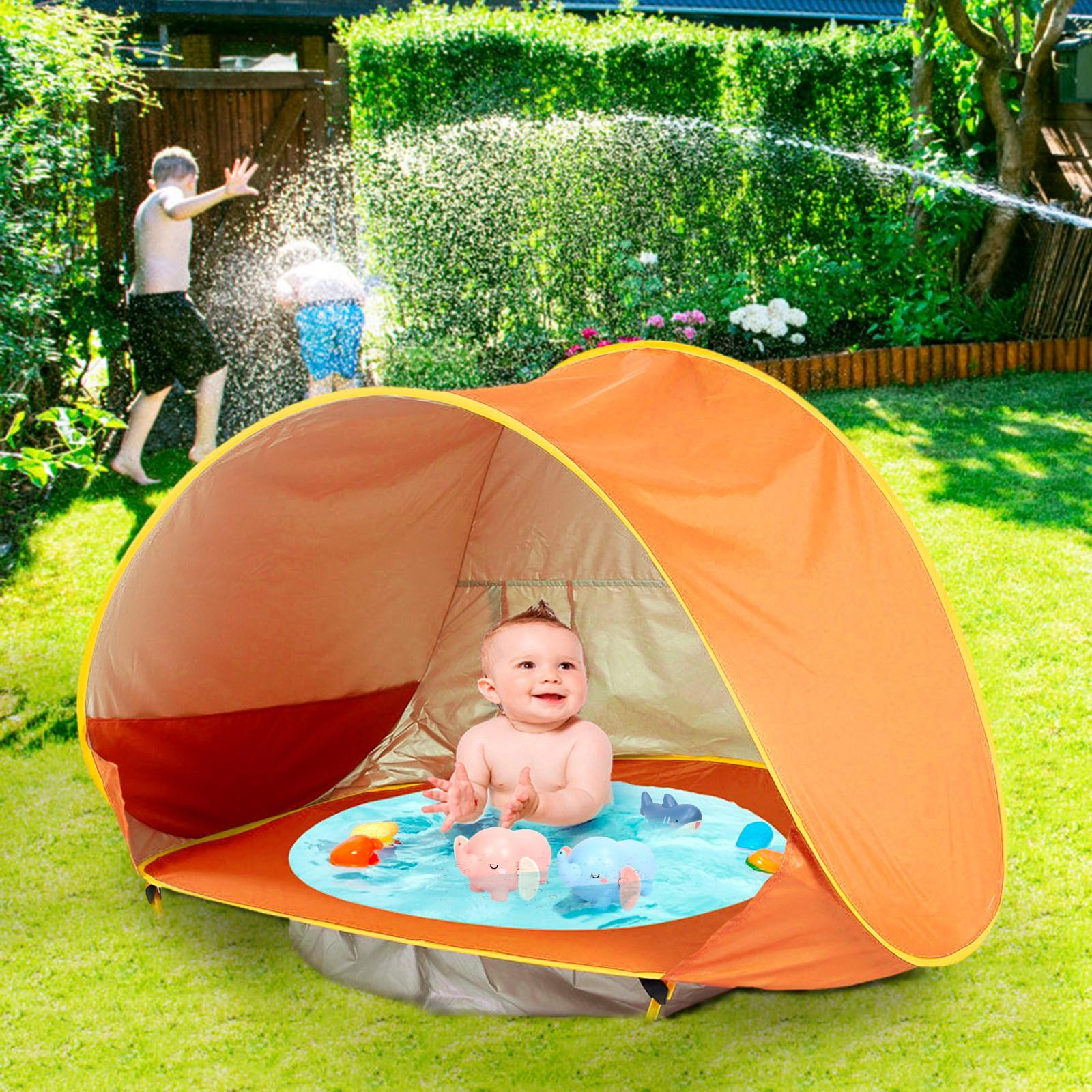 Намет Pool Baby Tent пляжний з басейном дитячий Помаранчевий - фото 6