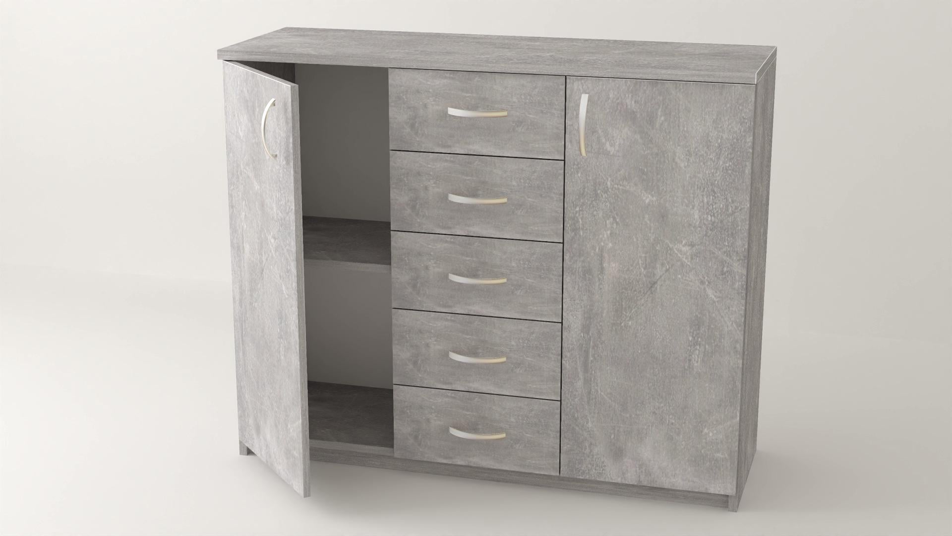 Комод Алекса ВК-9 127х38х92 см Индастриал