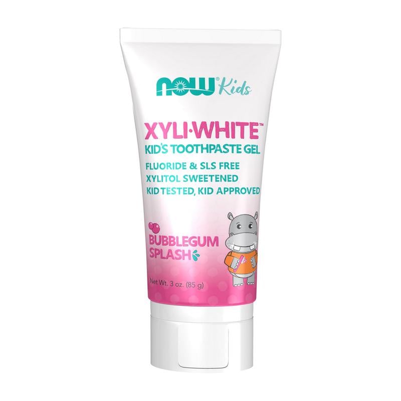 Зубная паста детская гель с ксилитом 25% без фтора NOW XyliWhite Kids Toothpaste Gel 85 г Bubblegum
