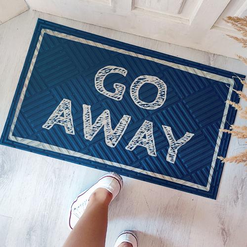 Коврик придверный с принтом Go away 45x75 см (KOV_20S007)