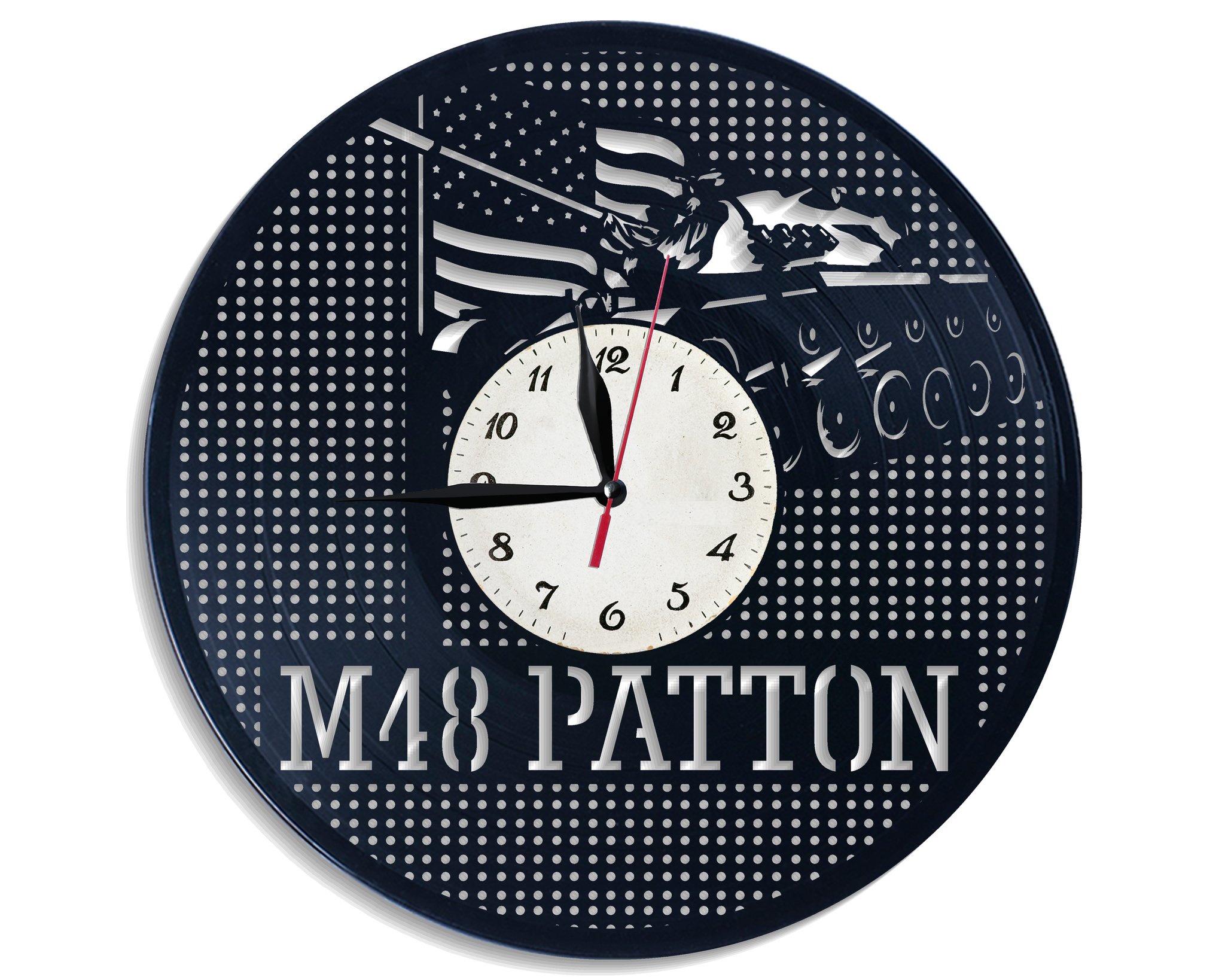 Часы настенные Танк М48 Паттон 2853 из виниловой пластинки