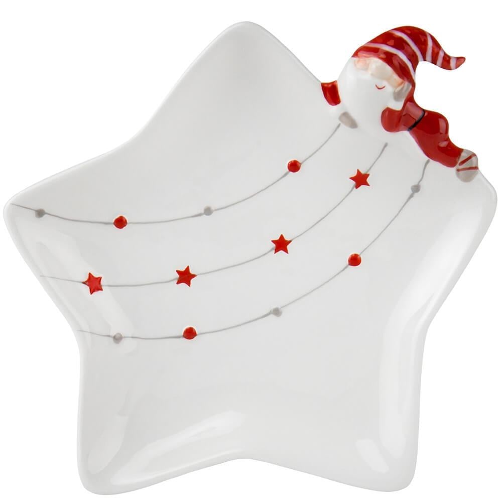 Блюдо новогоднее керамическое Новогодняя звезда 25,6 см (4000-052)