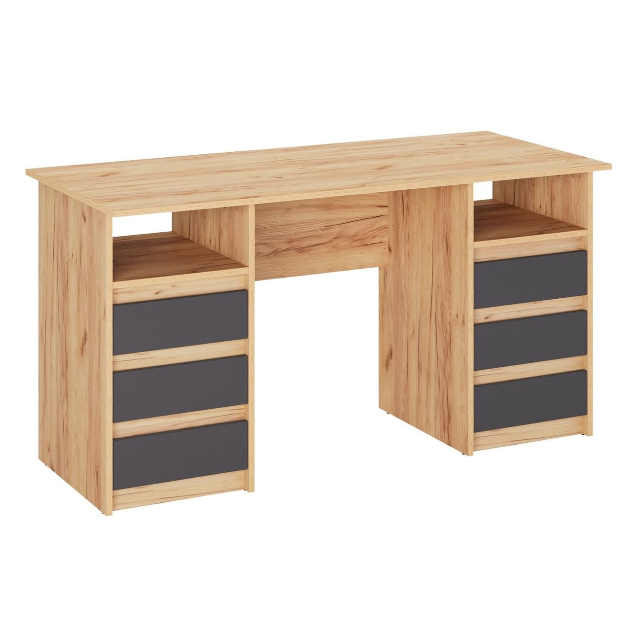 Компьютерный стол KOMTO Oslo 140 с 6 ящиками Дуб Крафт Золотой/Антрацит (p-186-1352) Компьютерный стол KOMTO Oslo 140 с 6 ящиками Дуб Крафт Золотой/Антрацит (p-186-1352)