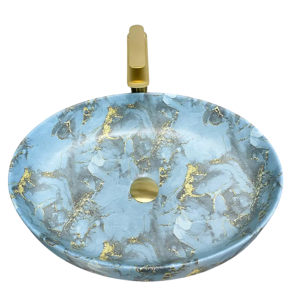 Раковина накладная VBI Udine Marble Blue Matt овальная 410x550 мм Голубой (RM-VBI-012103)