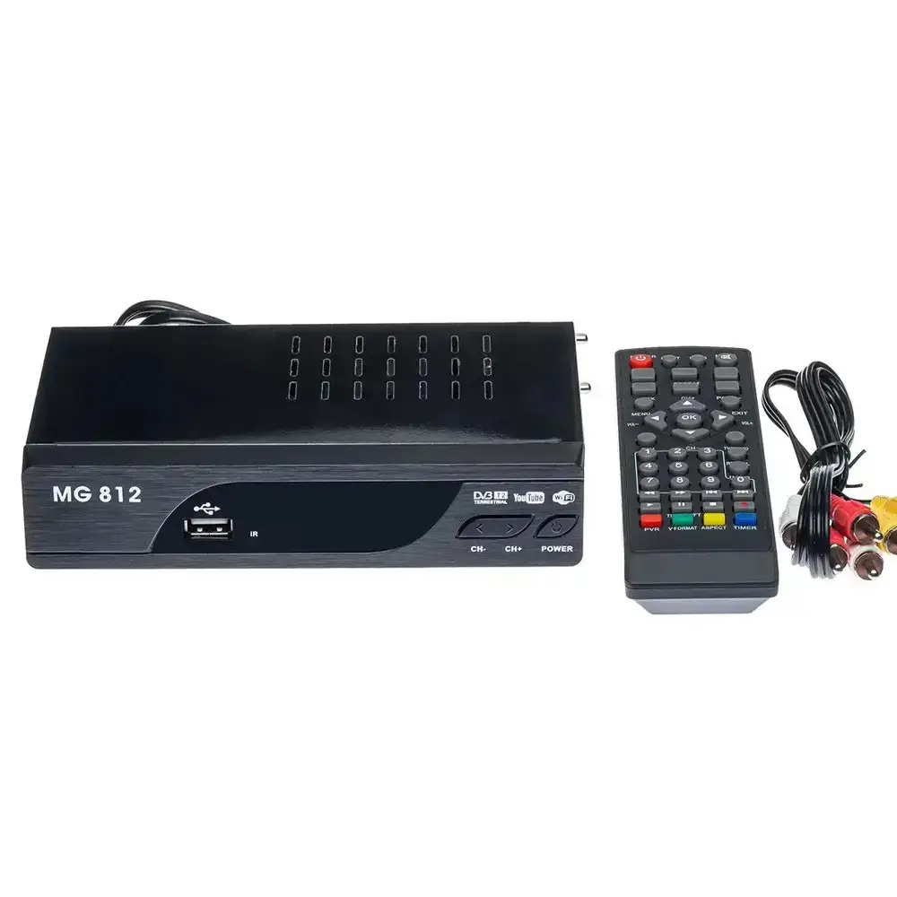 ТВ-тюнер DVB-T2 MG812 металлический Full HD 1080p HDMI RCA USB PVR TimeShift цифровой ресивер (33284384)