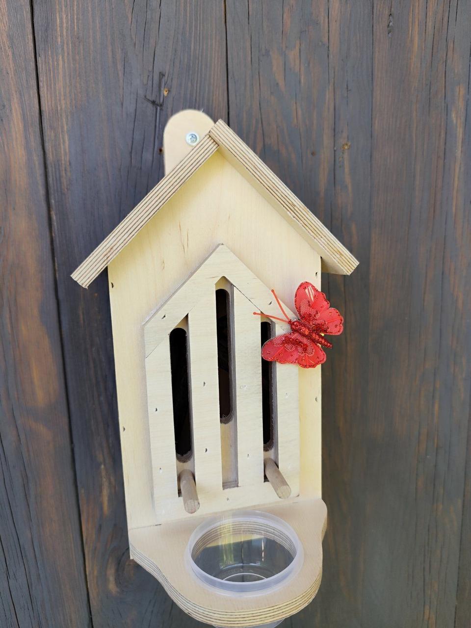 Домик для бабочек с поилкой Оазис из водостойкой фанеры без краски 24х12х18 см - фото 3 Домик для бабочек с поилкой Оазис из водостойкой фанеры без краски 24х12х18 см - фото 3