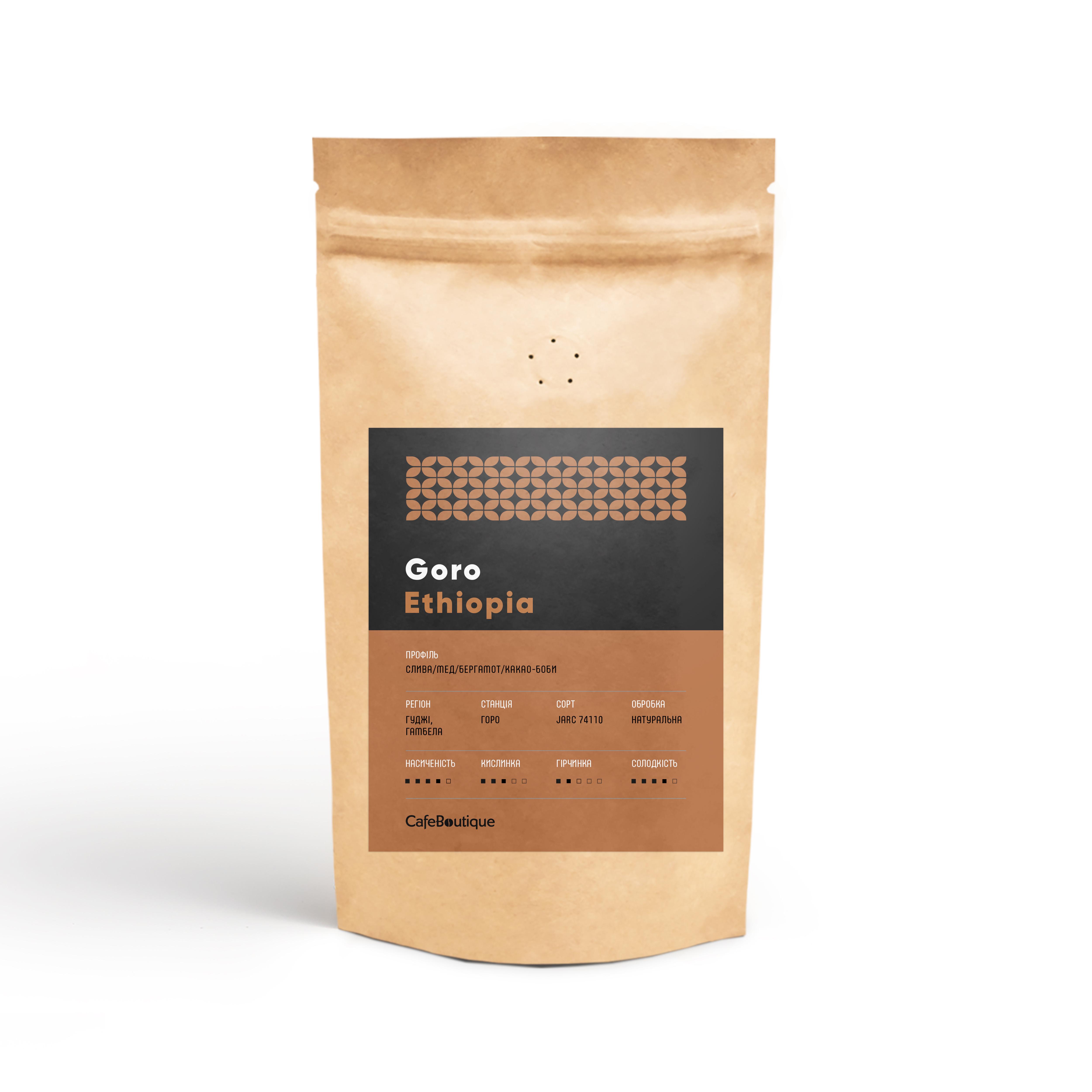 Кофе в зернах свежеобжаренный CafeBoutique Ethiopia Goro 250 г (9095167)