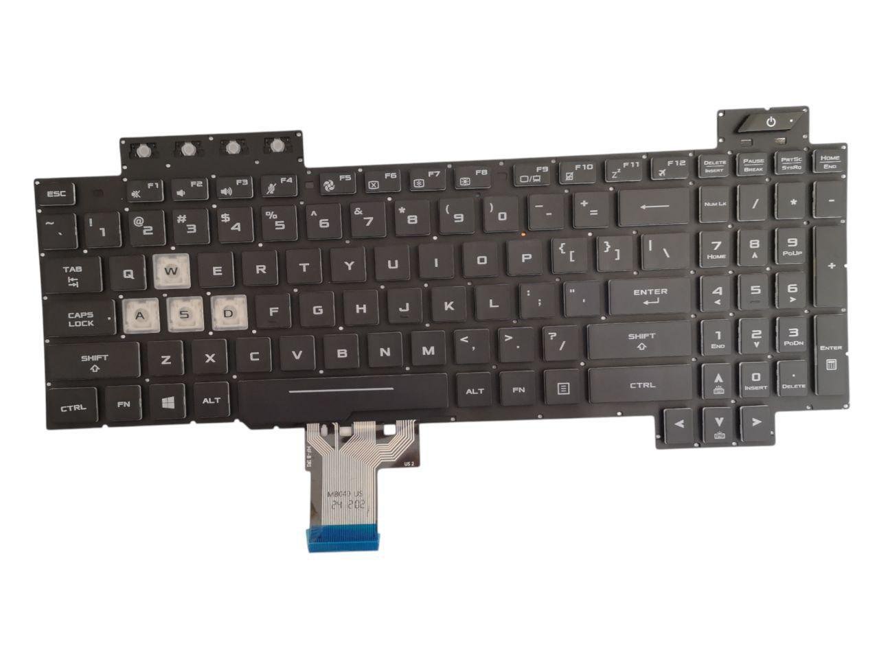 Клавиатура для Asus TUF Gaming FX504/FX505/FX505D/FX705A/FX80G EU с подсветкой White/Black (000012697)