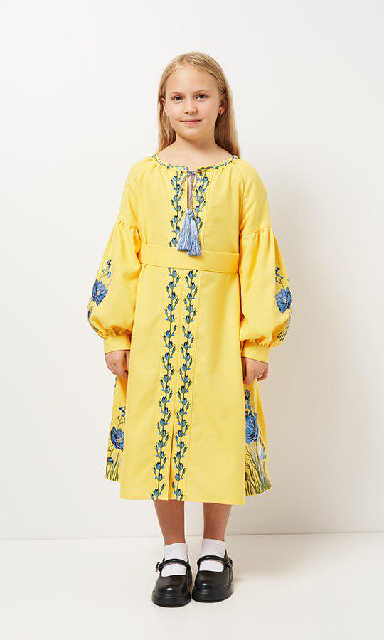 Платье-вышиванка детское Вышиваночка р. 158 Желтый (8215-8) - фото 2 Платье-вышиванка детское Вышиваночка р. 158 Желтый (8215-8) - фото 2