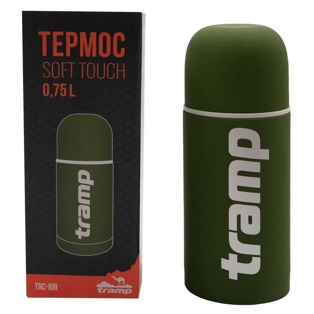 Термос Tramp Soft Touch для чаю та кави 0,75 л Зелений (TRC-108-khaki) - фото 1 Термос Tramp Soft Touch для чаю та кави 0,75 л Зелений (TRC-108-khaki) - фото 1