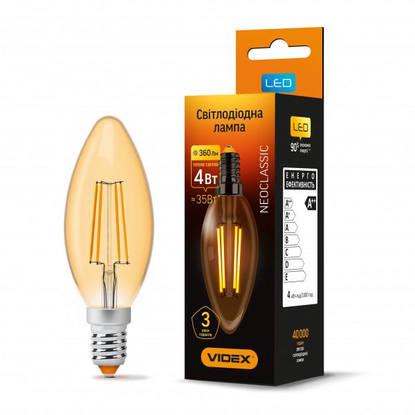Led лампа Videx Filament C37FA 4 W E14 2200 K (23682) Led лампа Videx Filament C37FA 4 W E14 2200 K (23682)
