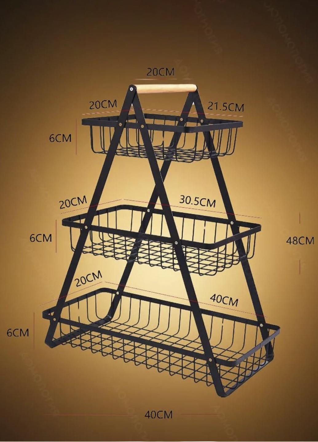 Кошик для фруктів/овочів RAF настільний 3-ярусний Чорний (5478451) - фото 5 Кошик для фруктів/овочів RAF настільний 3-ярусний Чорний (5478451) - фото 5