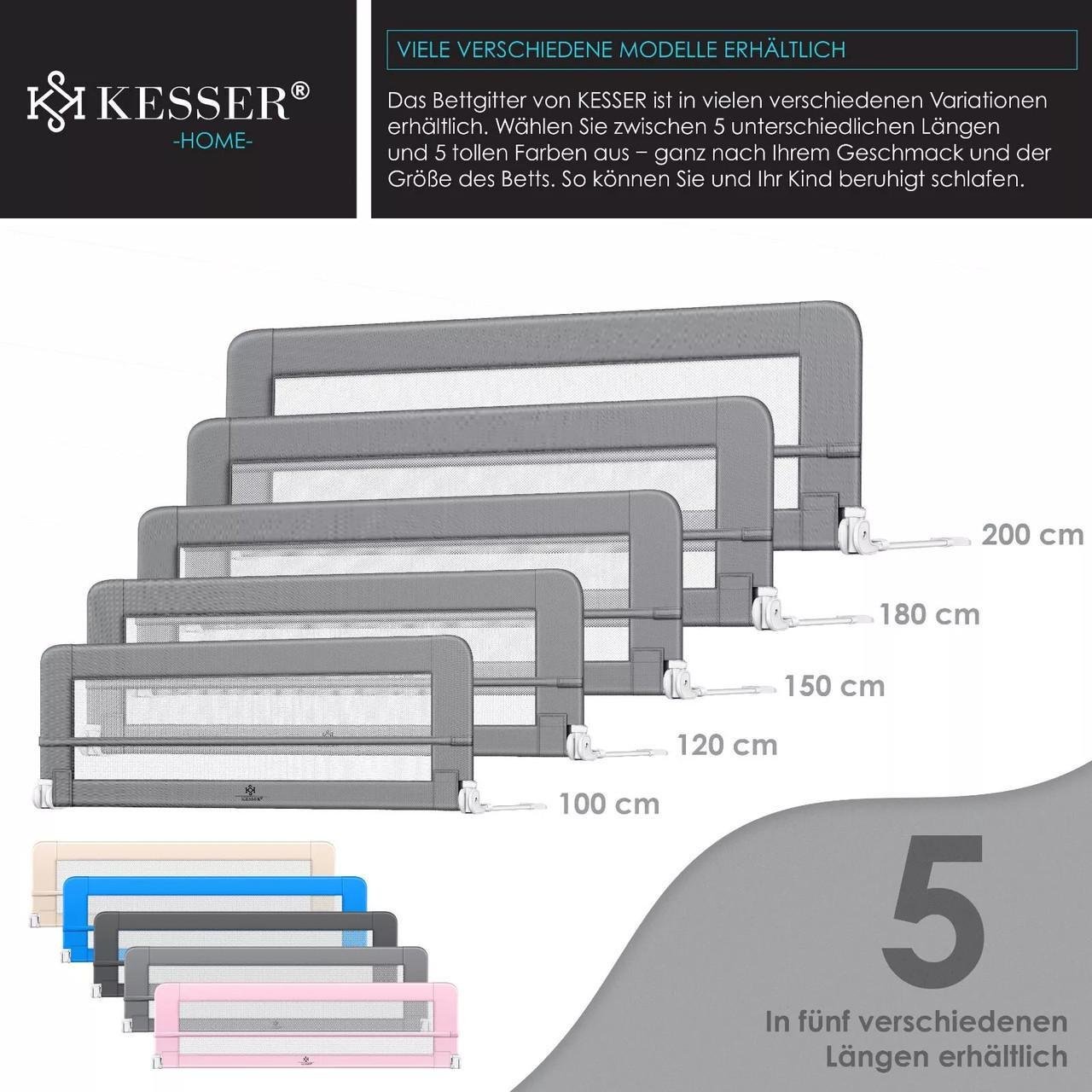 Огородження дитячого ліжка KESSER 200 см Світло-сірий - фото 5