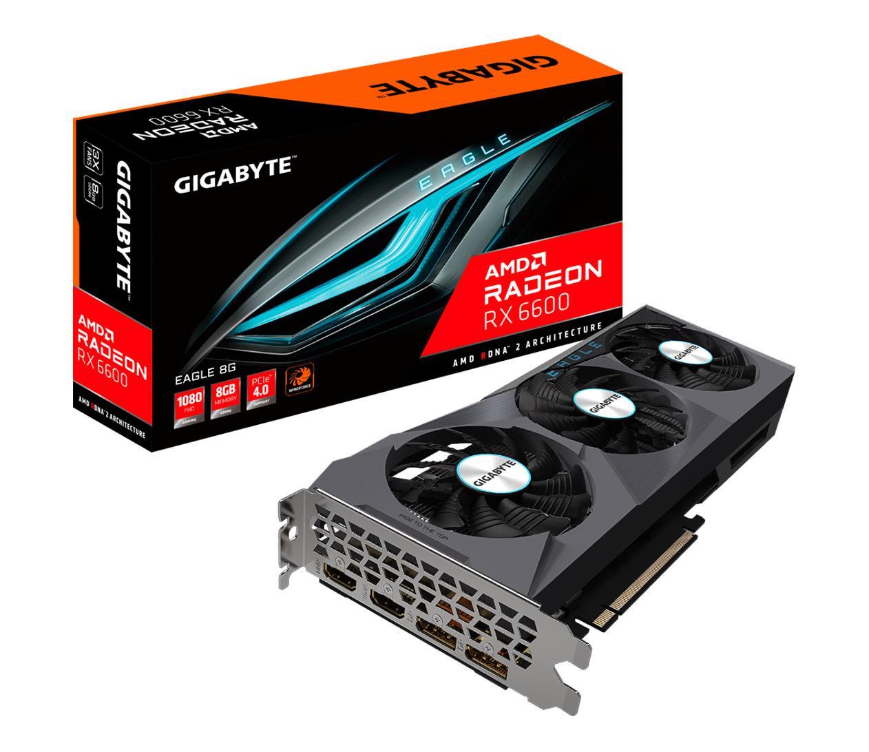 Відеокарта Gigabyte Radeon RX 6600 EAGLE 8G (GV-R66EAGLE-8GD) Відеокарта Gigabyte Radeon RX 6600 EAGLE 8G (GV-R66EAGLE-8GD)