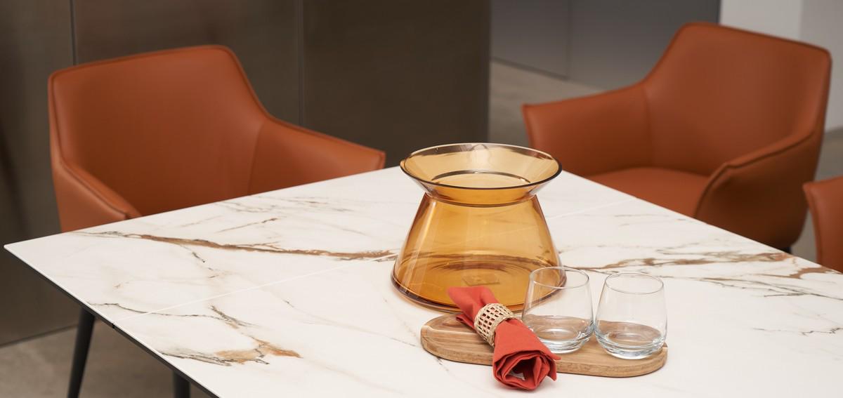 Стол обеденный раздвижной Vetro Mebel Олимпия 1400-2100x900x760 мм Калаката голд/Черный (TМL-985) - фото 12 Стол обеденный раздвижной Vetro Mebel Олимпия 1400-2100x900x760 мм Калаката голд/Черный (TМL-985) - фото 12