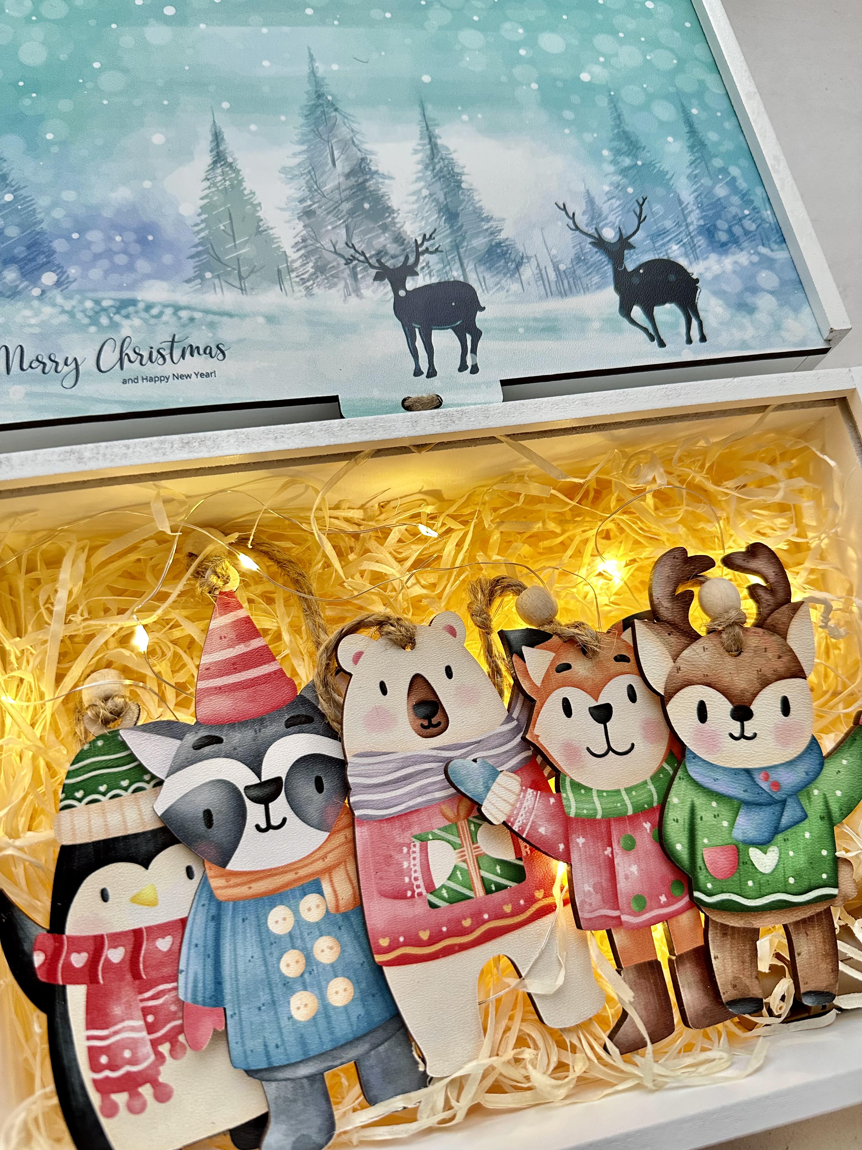 Набір новорічний з іграшками у святковій коробочці 5 шт. - фото 5 Набір новорічний з іграшками у святковій коробочці 5 шт. - фото 5