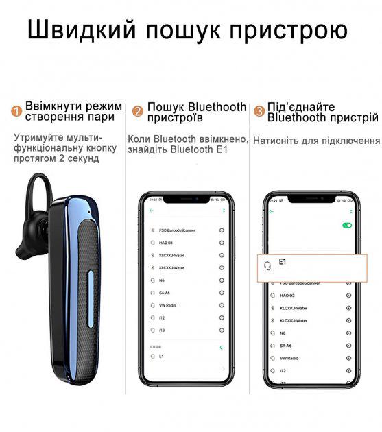 Гарнитура Bluetooth New Bee E-1 чорний (11337060) - фото 6