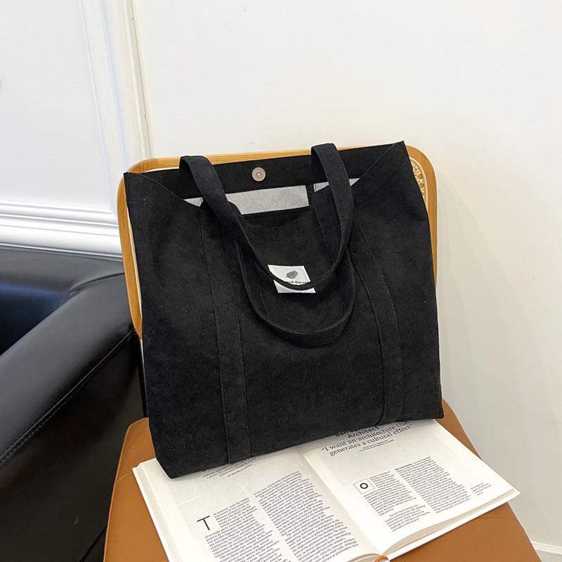 Женская сумка-шопер из вельвета Черный (RN-166)