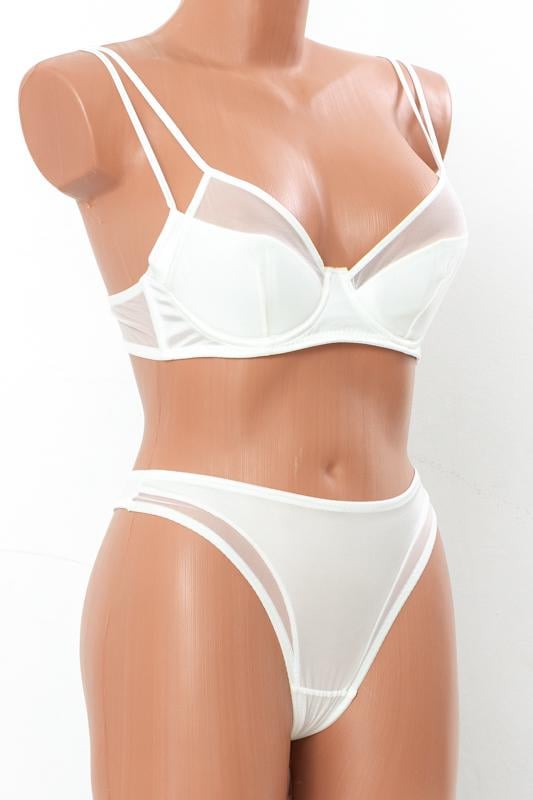 Комплект жіночої білизни з подвійними бретелями та стрингами Носи Своє 75 Молочний (15995)