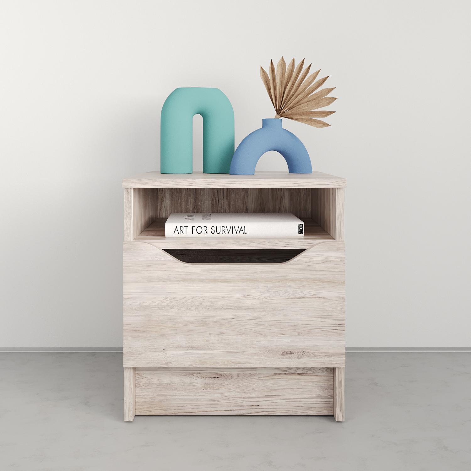 Тумба приліжкова MebelStar Лілу 40x40x44,5 см Аляска сірий (MBS-1377) - фото 2 Тумба приліжкова MebelStar Лілу 40x40x44,5 см Аляска сірий (MBS-1377) - фото 2