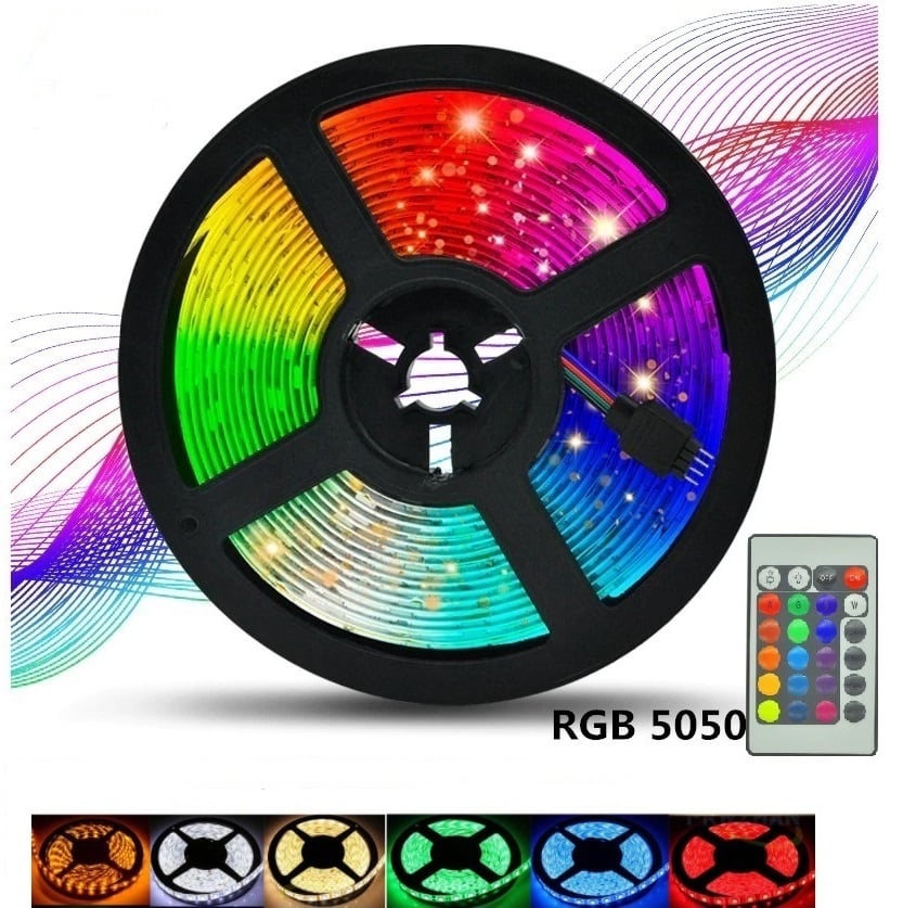 Світлодіодна стрічка влагозахищена UKC LED 5050 SMD RGB 12 v 5 м - фото 2