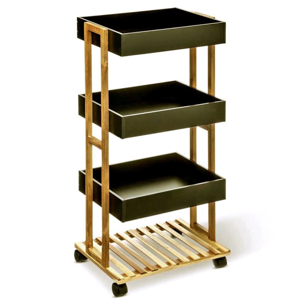 Этажерка для ванной из дерева на колесиках Павилион Сиена/Венге (АБТ-00020512)