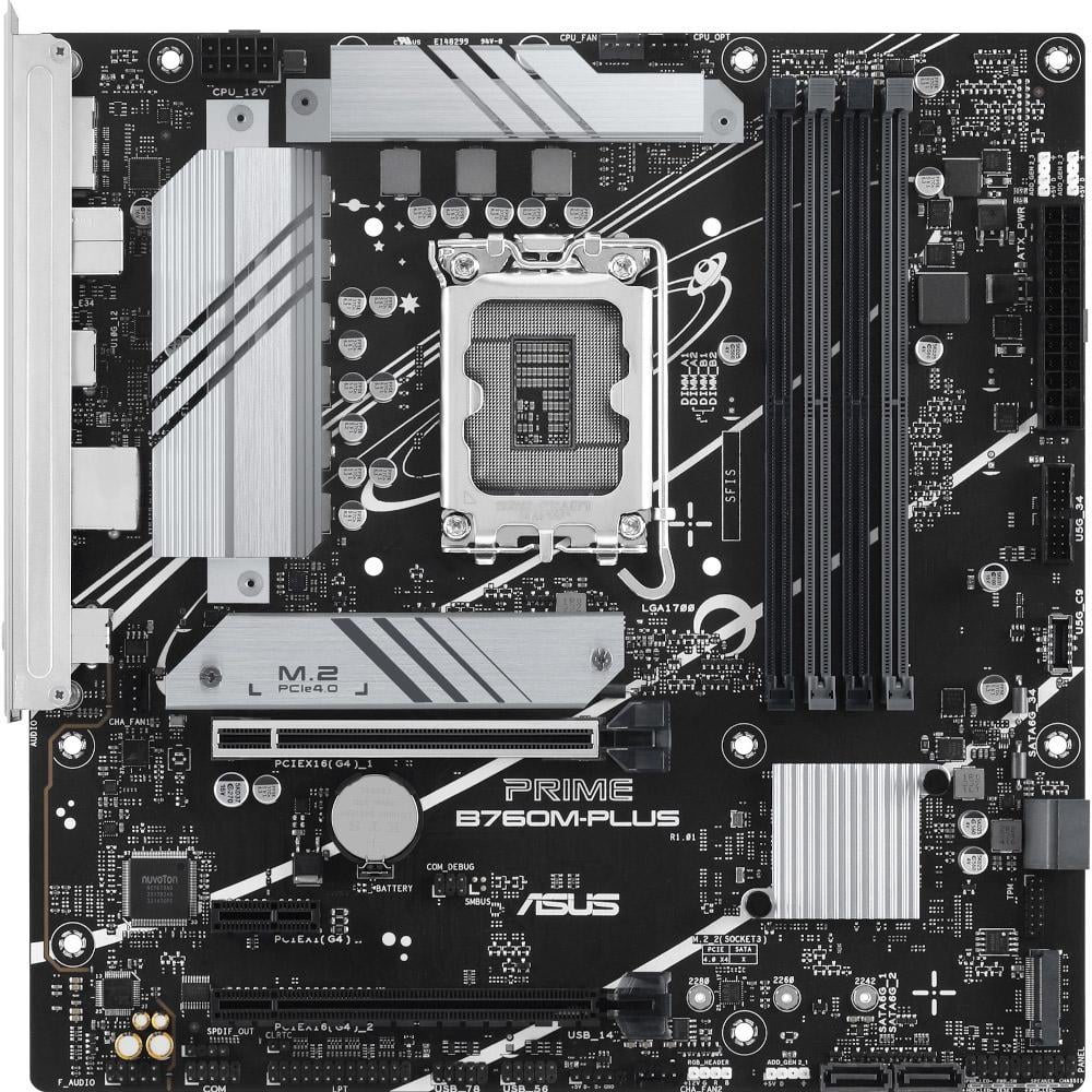 Материнська плата Asus PRIME B760M-PLUS LGA1700 4xDDR5 HDMI DisplayPort 3xPCIe 4xSATA 2xM.2 LAN 2.5Gb microATX (610351) - фото 3