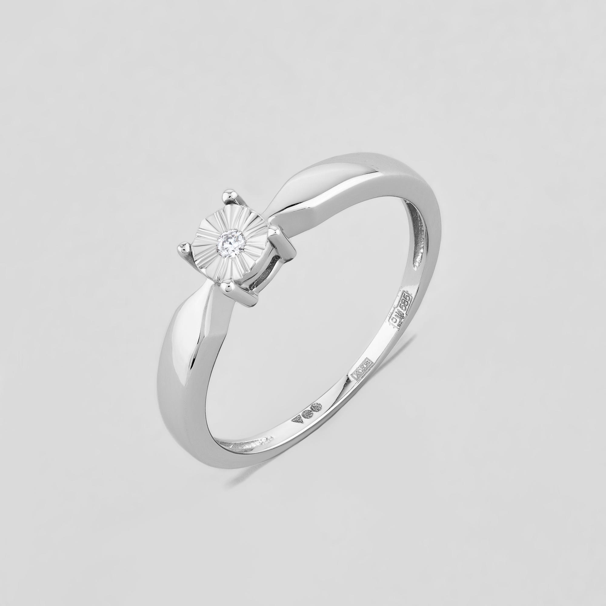 Кольцо золотое Влюбленный взгляд р. 18 (к132-1,5б-бр-б-18)