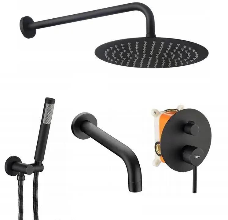 Душовий гарнітур Rea LUNGO з виливом Чорний (Rea-P4112) Душовий гарнітур Rea LUNGO з виливом Чорний (Rea-P4112)