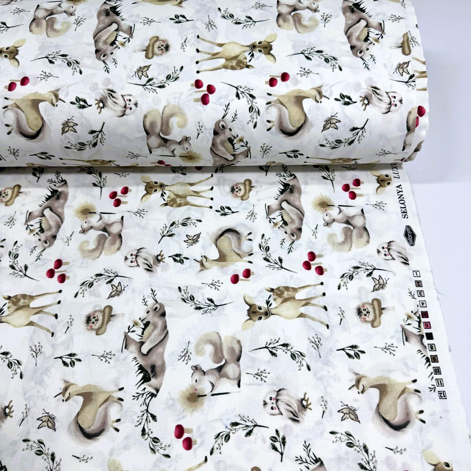 Ткань для постельного белья ранфорс лесные звери 240 см (11/24826/4 02938)