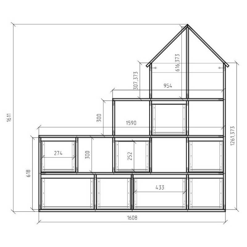 Дитячий стелаж для іграшок Замок 8 ящиків 14 осередків Блакитний з білим - фото 2 Дитячий стелаж для іграшок Замок 8 ящиків 14 осередків Блакитний з білим - фото 2