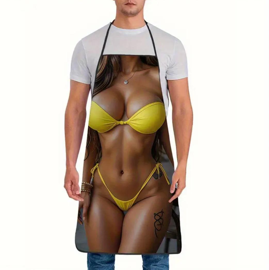 Фартук для женщин с приколом пляжная красавица 72x53 см Разноцветный (358031) - фото 2 Фартук для женщин с приколом пляжная красавица 72x53 см Разноцветный (358031) - фото 2