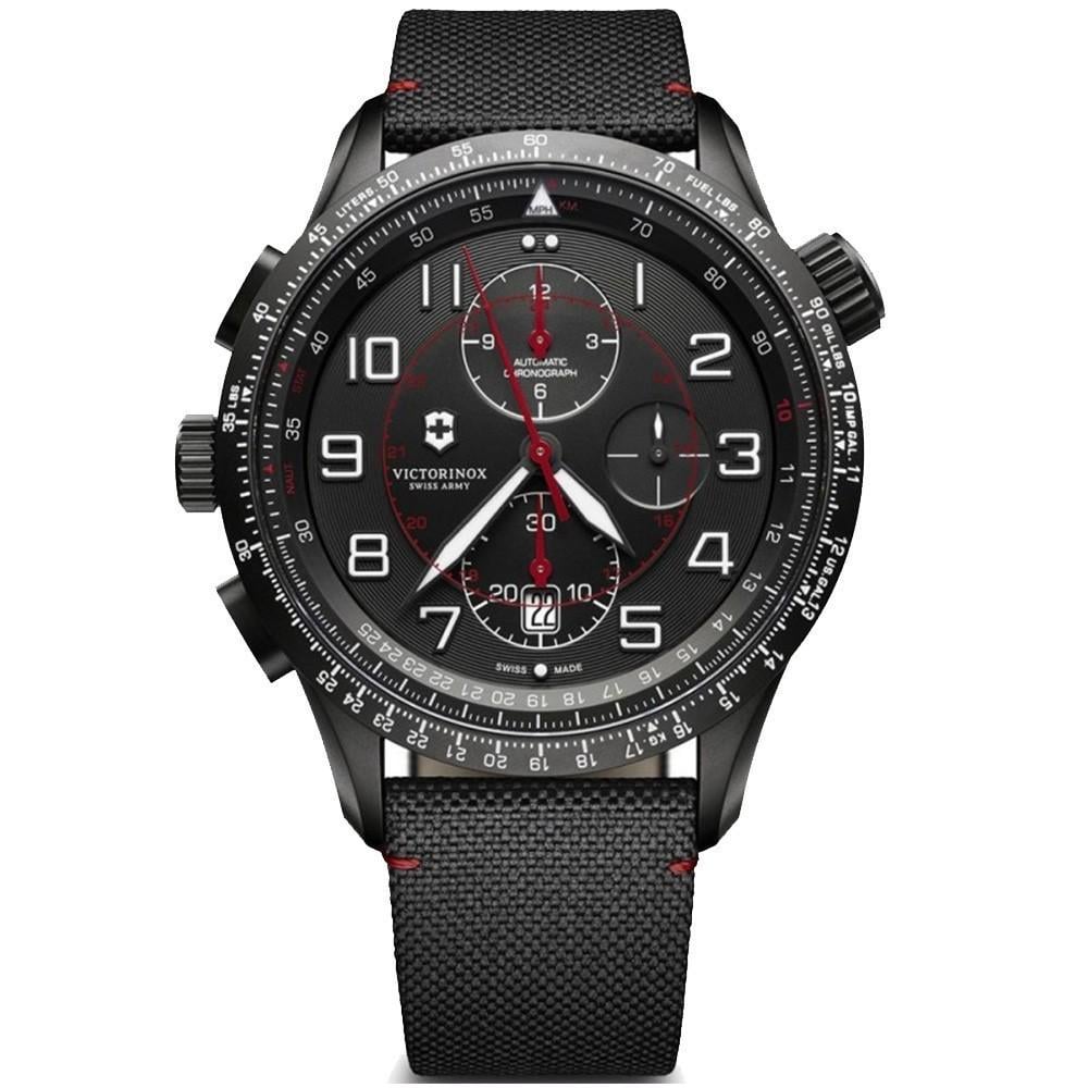 Наручные часы мужские Victorinox Swiss Army Airboss Mechanical Chrono Mach 9 механические Black (V241716)