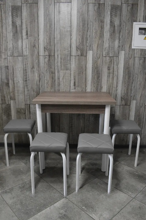 Кухонний комплект Оскар стіл розкладний/табурети 4 шт. Tutti Lux 60х80/80х120х75 см Трюфель/Сірий (28374942)