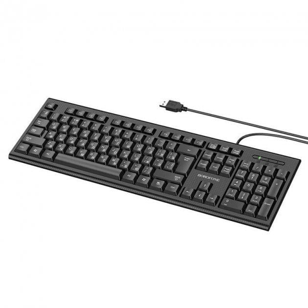 Клавиатура с мышью проводная Borofone Business keyboard and mouse set BG6 Office Combo RU/ENG раскладка Black - фото 5