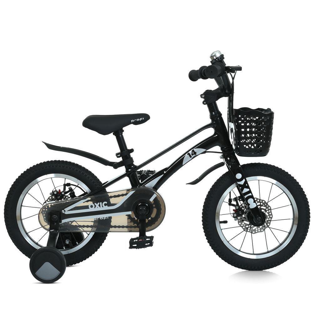 Дитячий велосипед PROF1 Oxic 14" магнієвий з кошиком Чорний - фото 2 Дитячий велосипед PROF1 Oxic 14" магнієвий з кошиком Чорний - фото 2