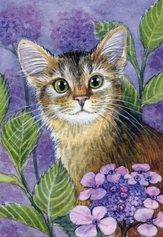 Алмазная мозаика Emerald Craft Котик в сирени 20x30 см (23804)