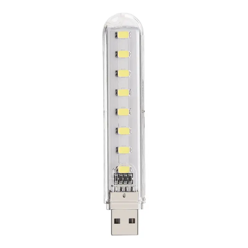 Міні ліхтарик світлодіодний USB Led на 8 діодів Білий - фото 4