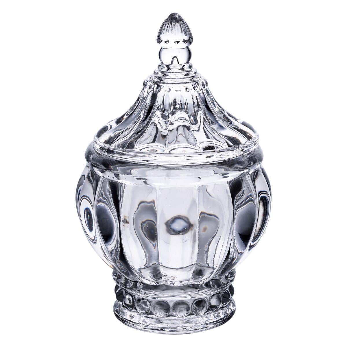 Сахарница с крышкой круглая стеклянная Ø8,5 см (HP-4-107)