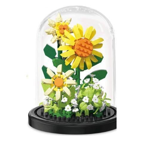 Конструктор Квіти в колбі ромашки 310 деталей Жовтий (361) Конструктор Квіти в колбі ромашки 310 деталей Жовтий (361)