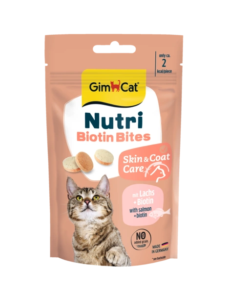 Витамины GimCat Skin & Coat Tabs для здоровья кожи и шерсти у кошек 40 г (27733063)