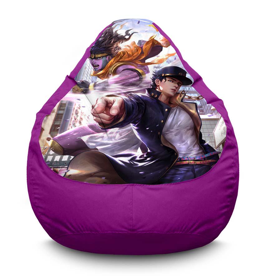 Кресло-мешок iPuff Jojo in city JoJo’s Bizarre Adventure оксфорд XXXL 100х135 см Фиолетовый (116973-2)
