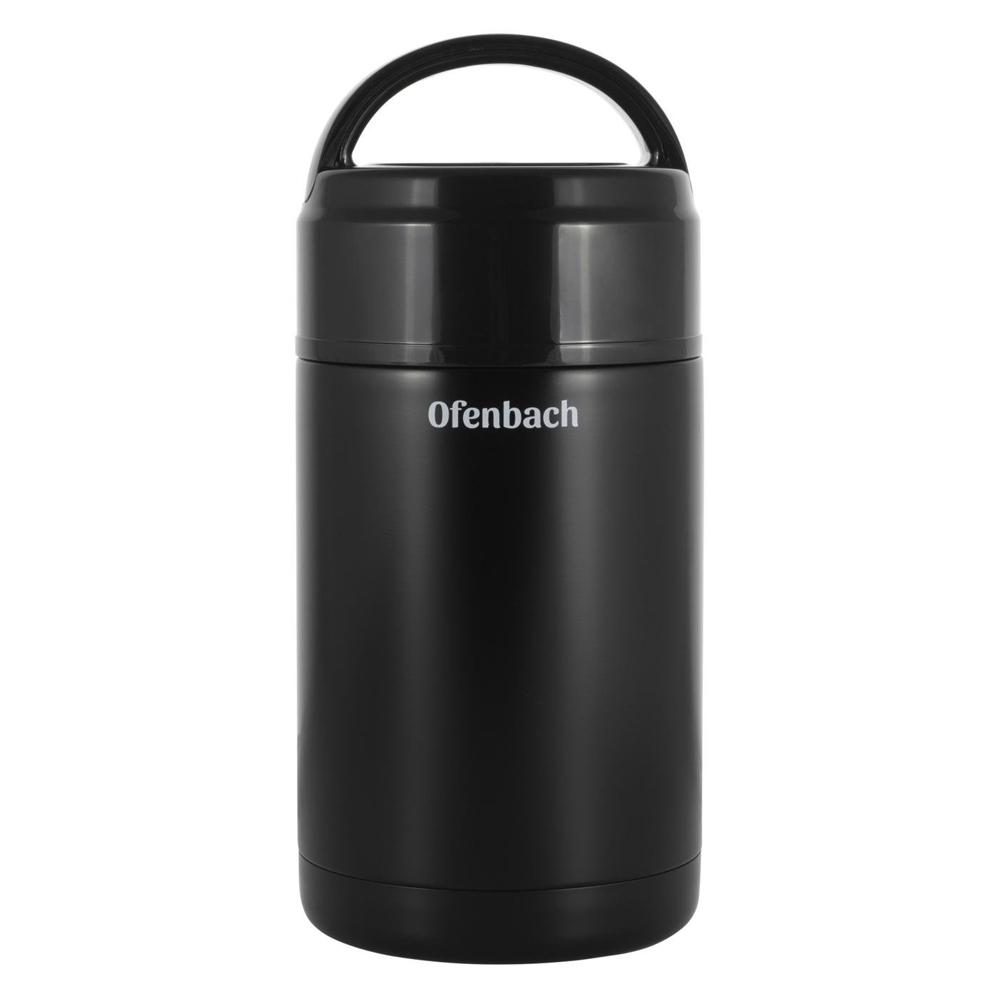 Термос харчовий для їжі з ручкою Ofenbach KM-101303 з нержавіючої сталі 1000 мл Чорний (150-84-101303) - фото 1 Термос харчовий для їжі з ручкою Ofenbach KM-101303 з нержавіючої сталі 1000 мл Чорний (150-84-101303) - фото 1
