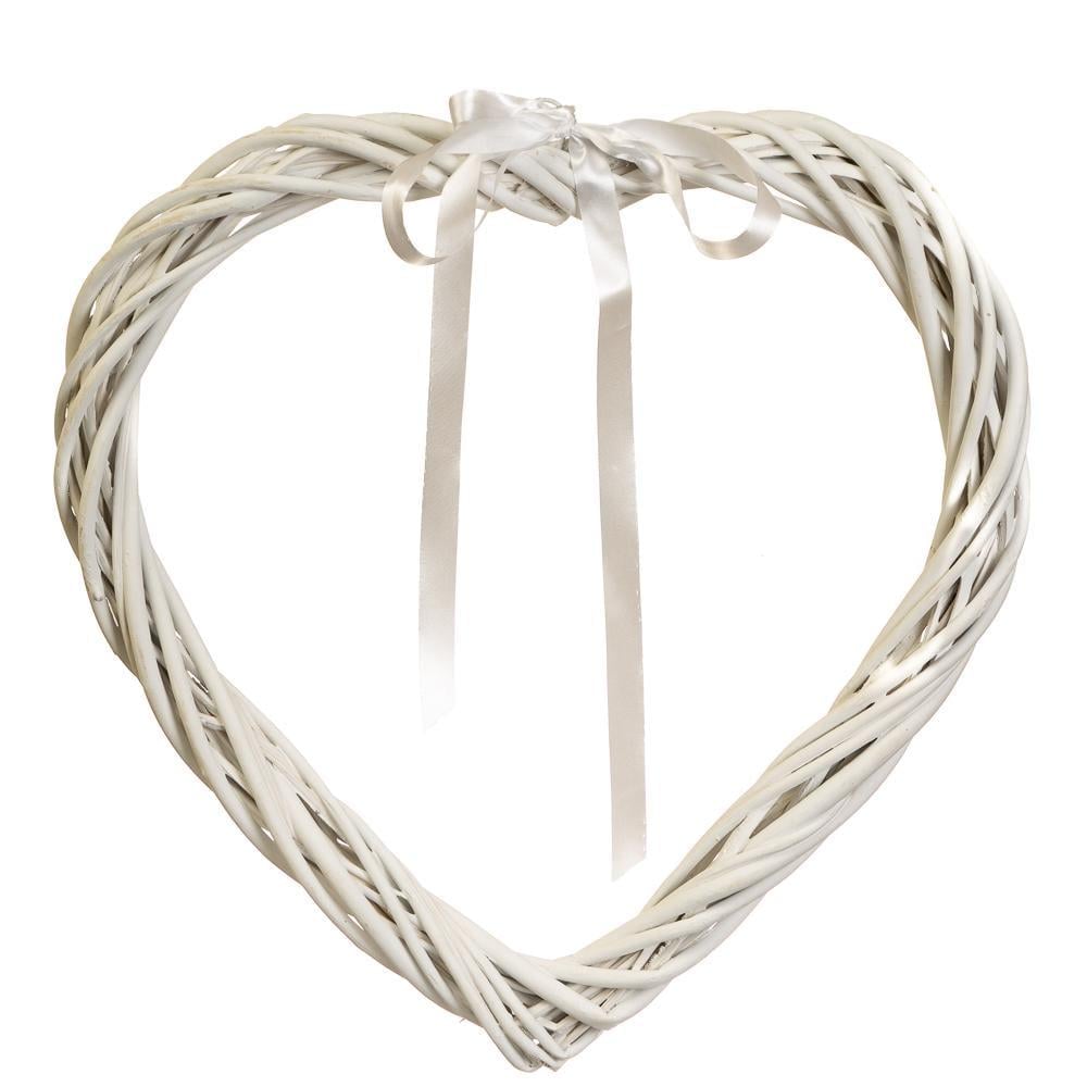 Вінок підвісний із лози Витончене серце 40х39 см 3 комплекти (5002-013)
