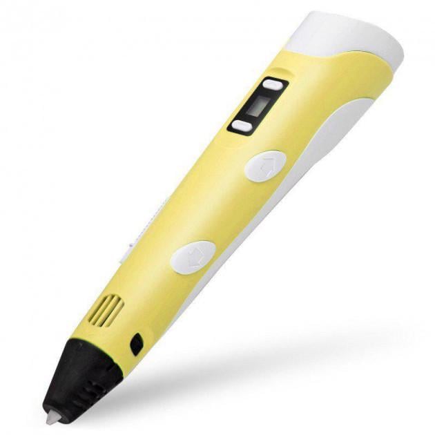 3D-ручка Pen 2 c LCD дисплеем и пластиком для рисования Желтый (1082626226)
