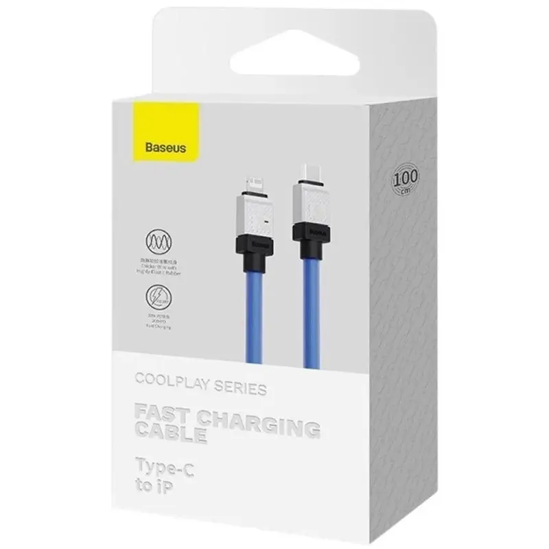 Кабель BASEUS CoolPlay Series Fast Charging Cable Type-C to Lightning CAKW000003 20W 1 м Blue - фото 4