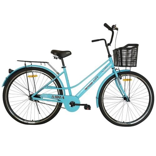 Велосипед Spark CITY MIRA колеса 28" стальная рама 18" с корзиной Светло-голубой (000240026)