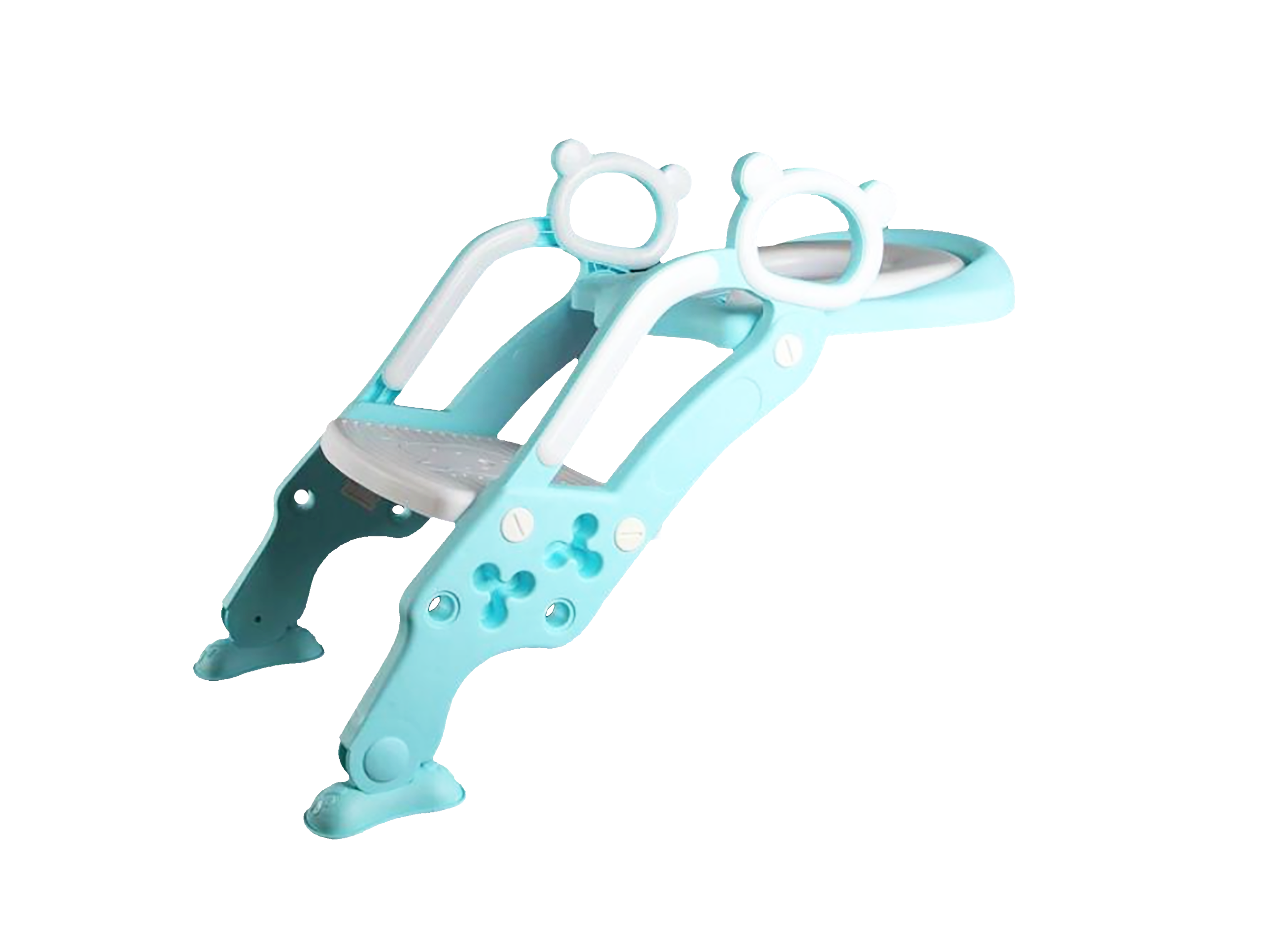 Детское сидение на унитаз SUNROZ Bear Ladder Seat с лесенкой Бело-Голубой (SUN2279)