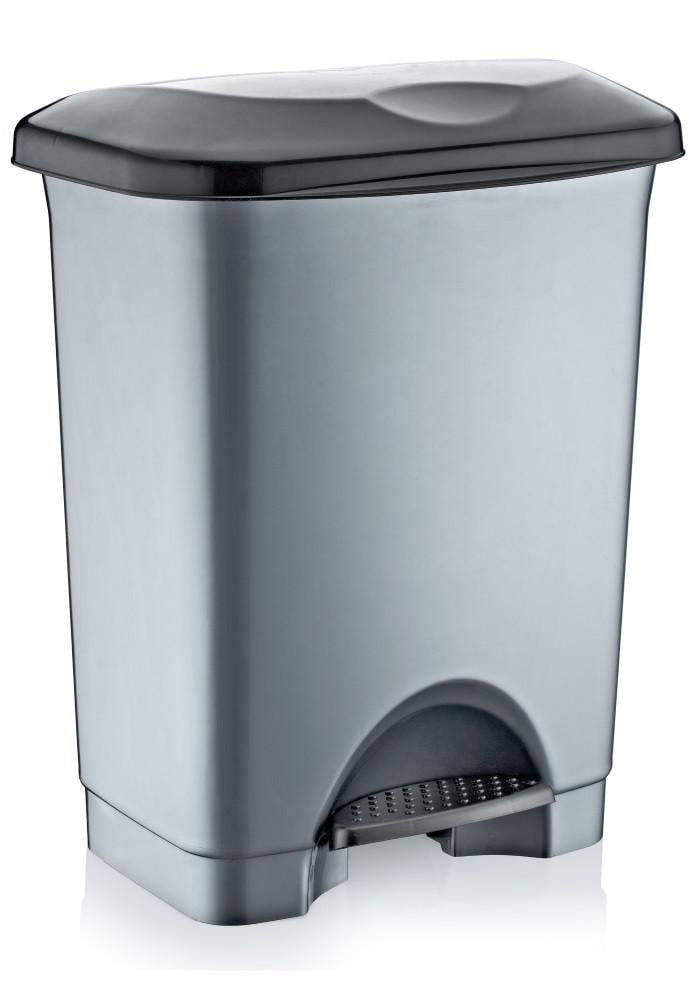 Ведро для мусора с педалью Irak Plastik Stella 45 л Серый металлик